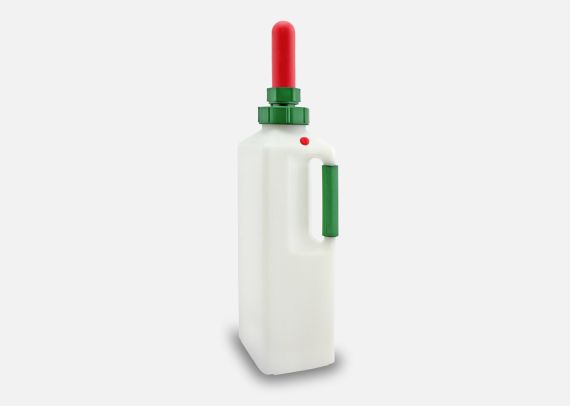 Art.-Nr. 4145 - Milchflasche Kälber Premium mit selbst regulierendem Luftventil und eingeprägter Skala - inklusive Sauger – 3 Liter Fassungsvermögen
