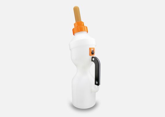 Art.-Nr. 4160 - Vario-Bottle Kälber mit Rückschlagventil und Schieber zur Regulierung des Milchflusses. Eingeprägte Skala - inklusive Sauger – 2,5 Liter Fassungsvermögen